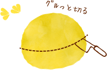 文旦の側面に１周切れ目を